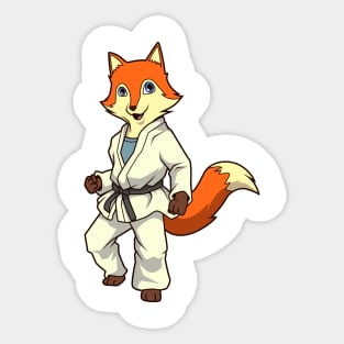 Comic fox does judo Sticker